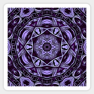 lilac and dull purple floral fantasy kaleidoscopic design Sticker